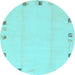 Round Solid Light Blue Modern Rug, abs3584lblu