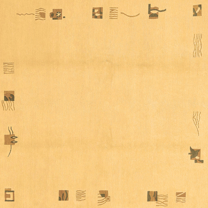 Square Machine Washable Solid Brown Modern Rug, wshabs3584brn