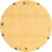 Round Solid Brown Modern Rug, abs3584brn