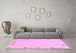 Machine Washable Solid Pink Modern Rug in a Living Room, wshabs3584pnk