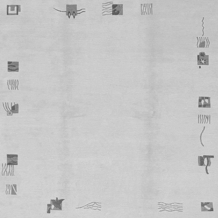 Square Machine Washable Solid Gray Modern Rug, wshabs3584gry