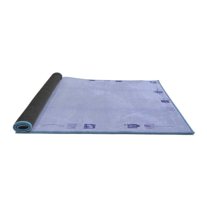 Sideview of Solid Blue Modern Rug, abs3584blu