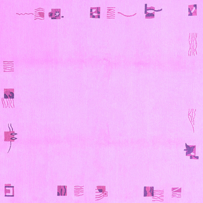 Square Machine Washable Solid Purple Modern Area Rugs, wshabs3584pur