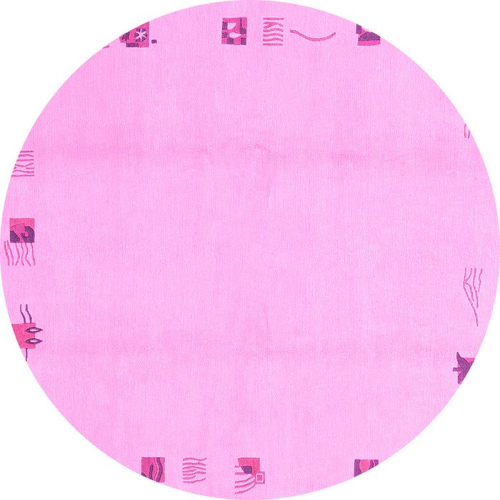 Round Solid Pink Modern Rug, abs3584pnk