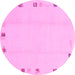 Round Solid Pink Modern Rug, abs3584pnk