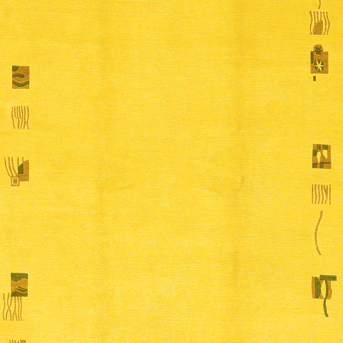 Machine Washable Solid Yellow Modern Rug, wshabs3584yw