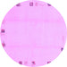 Round Solid Purple Modern Rug, abs3584pur