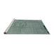 Sideview of Machine Washable Abstract Dark Sea Green Rug, wshabs3585