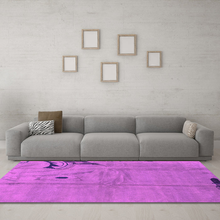 Machine Washable Abstract Pink Modern Rug in a Living Room, wshabs3585pnk