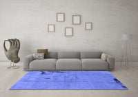 Machine Washable Abstract Blue Modern Rug, wshabs3585blu