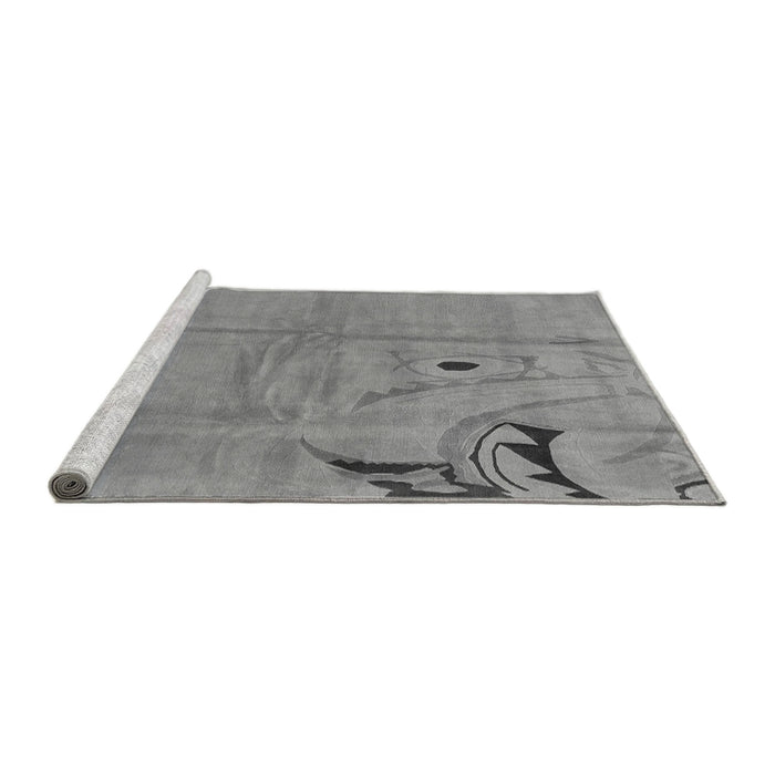 Sideview of Machine Washable Abstract Gray Modern Rug, wshabs3585gry