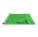 Sideview of Machine Washable Abstract Green Modern Area Rugs, wshabs3585grn