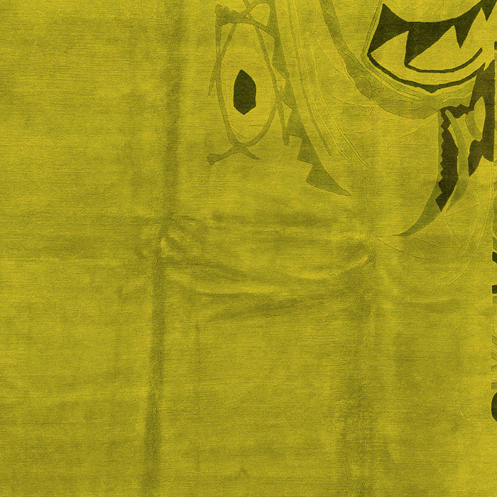 Abstract Yellow Modern Rug, abs3585yw