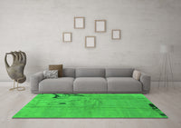 Machine Washable Abstract Green Modern Rug, wshabs3585grn