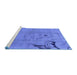 Sideview of Machine Washable Abstract Blue Modern Rug, wshabs3585blu