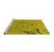 Sideview of Machine Washable Abstract Yellow Modern Rug, wshabs3585yw