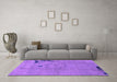 Machine Washable Abstract Purple Modern Area Rugs in a Living Room, wshabs3585pur