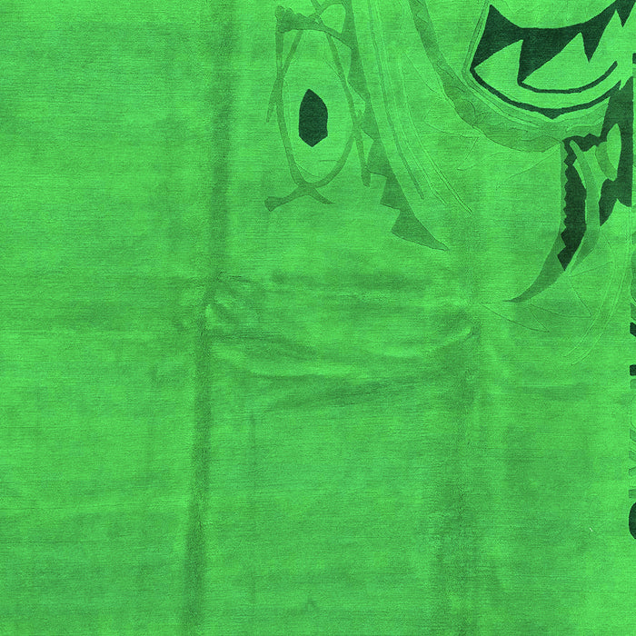 Abstract Green Modern Rug, abs3585grn