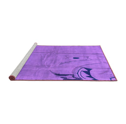 Sideview of Machine Washable Abstract Purple Modern Area Rugs, wshabs3585pur