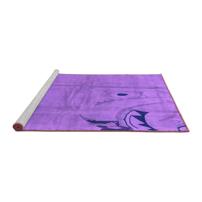 Sideview of Machine Washable Abstract Purple Modern Area Rugs, wshabs3585pur