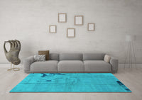 Machine Washable Abstract Light Blue Modern Rug, wshabs3585lblu