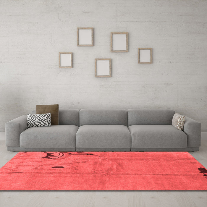 Modern Red Washable Rugs