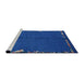 Sideview of Machine Washable Abstract Ocean Blue Rug, wshabs3586