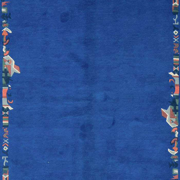 Machine Washable Abstract Ocean Blue Rug, wshabs3586