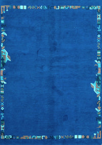 Abstract Light Blue Modern Rug, abs3586lblu