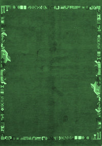 Abstract Emerald Green Modern Rug, abs3586emgrn