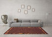 Machine Washable Abstract Orange Modern Area Rugs in a Living Room, wshabs3586org