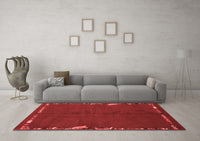 Machine Washable Abstract Red Modern Rug, wshabs3586red