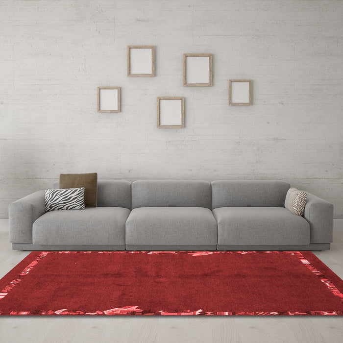 Modern Red Washable Rugs
