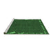 Sideview of Machine Washable Abstract Emerald Green Modern Area Rugs, wshabs3586emgrn