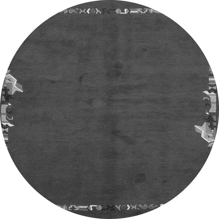 Round Abstract Gray Modern Rug, abs3586gry