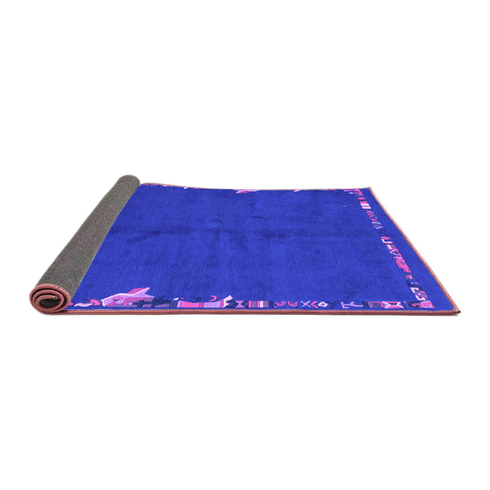 Sideview of Abstract Purple Modern Rug, abs3586pur