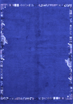 Abstract Blue Modern Rug, abs3586blu