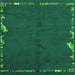 Square Abstract Green Modern Rug, abs3586grn