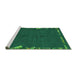 Sideview of Machine Washable Abstract Green Modern Area Rugs, wshabs3586grn