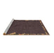 Sideview of Machine Washable Abstract Brown Modern Rug, wshabs3586brn