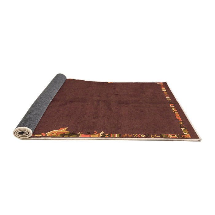 Sideview of Abstract Orange Modern Rug, abs3586org