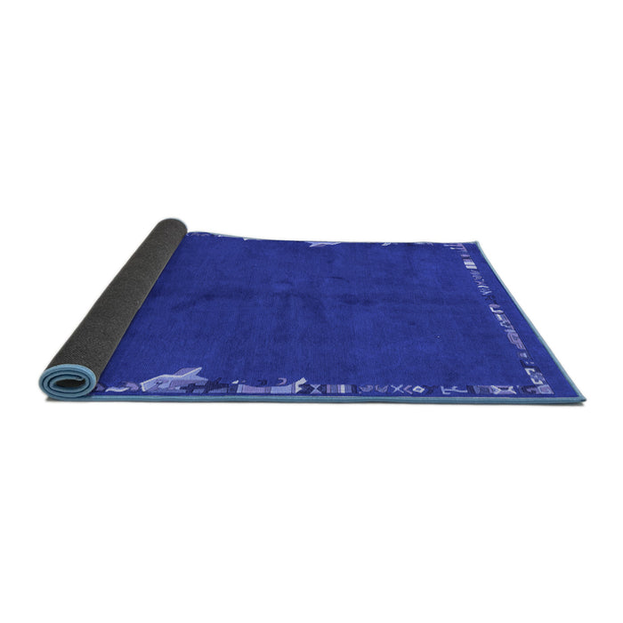 Sideview of Abstract Blue Modern Rug, abs3586blu