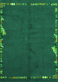 Abstract Green Modern Rug, abs3586grn