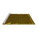 Sideview of Machine Washable Abstract Yellow Modern Rug, wshabs3586yw