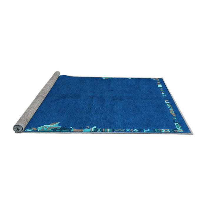Sideview of Machine Washable Abstract Light Blue Modern Rug, wshabs3586lblu