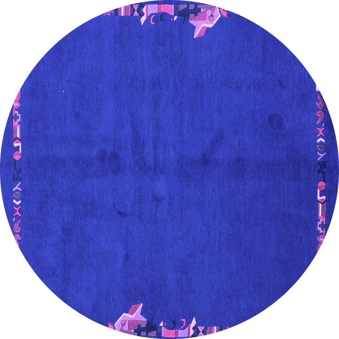 Round Abstract Purple Modern Rug, abs3586pur