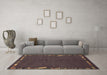 Machine Washable Abstract Brown Modern Rug in a Living Room,, wshabs3586brn