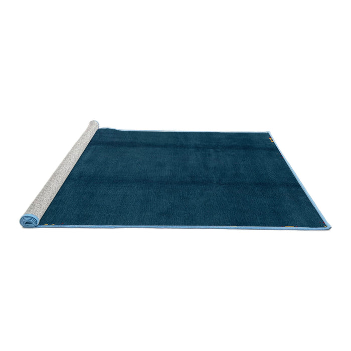 Sideview of Machine Washable Abstract Teal Green Rug, wshabs3587