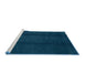 Sideview of Machine Washable Abstract Teal Green Rug, wshabs3587