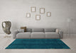 Machine Washable Abstract Turquoise Modern Area Rugs in a Living Room,, wshabs3587turq